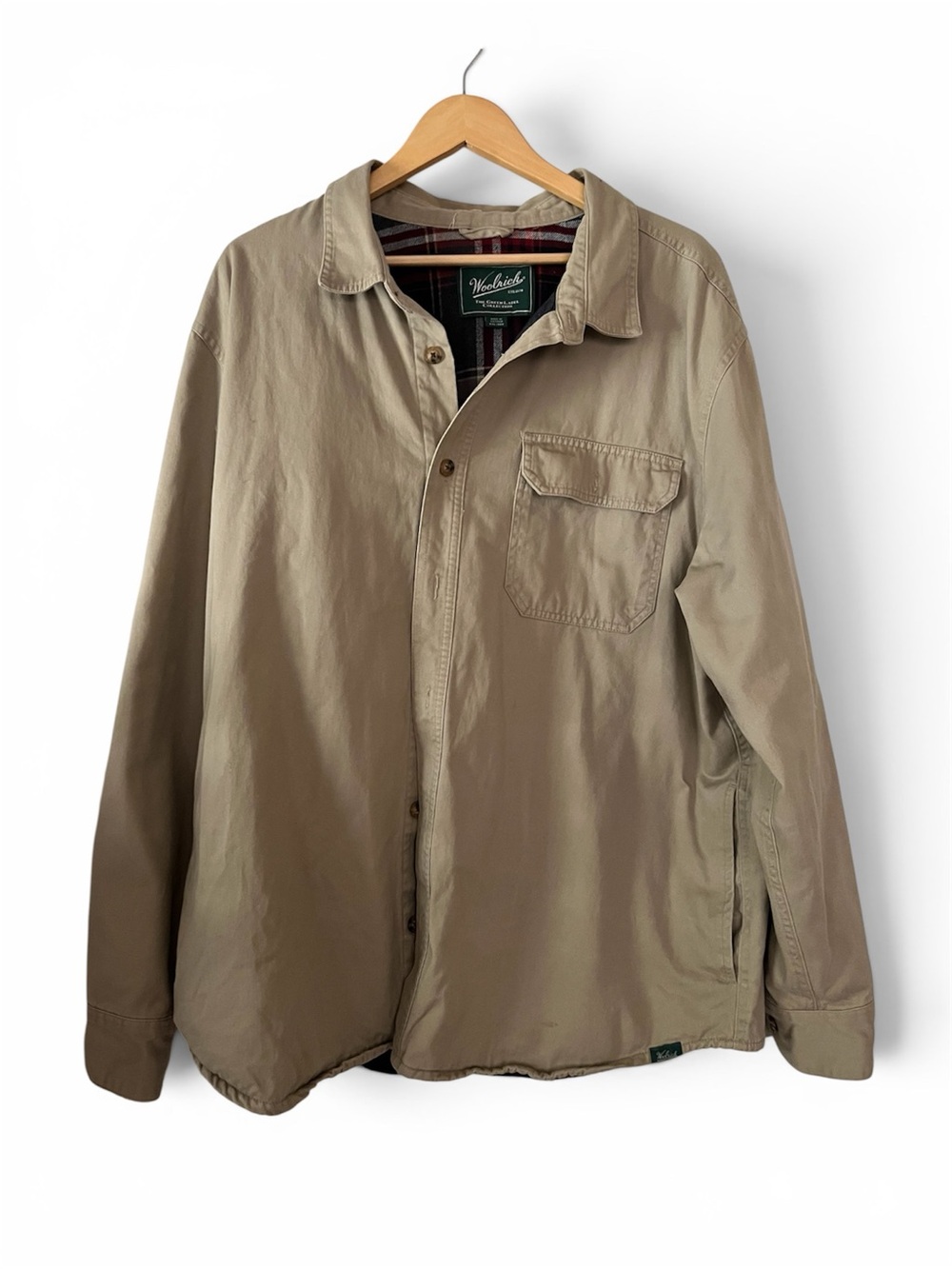 Woolrich Green Label Men's XXL Fleece Lined Jacket - Khaki